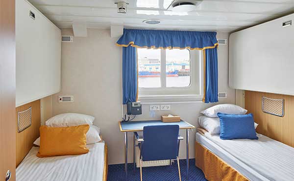 Twin cabin on board Ocean Nova.