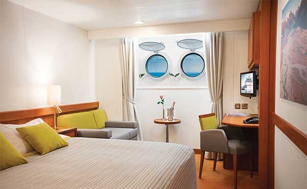 Porthole cabin onboard Seaventure