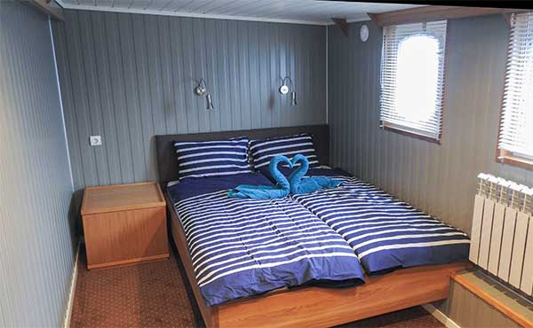 Double window cabin on board MS Sjøveien in Svalbard.