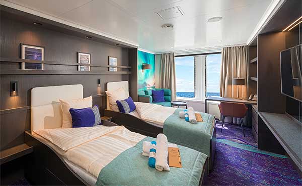 Twin deluxe cabin on board Hondius polar vessel.