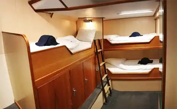 Triple porthole cabin on board Rembrandt van Rijn