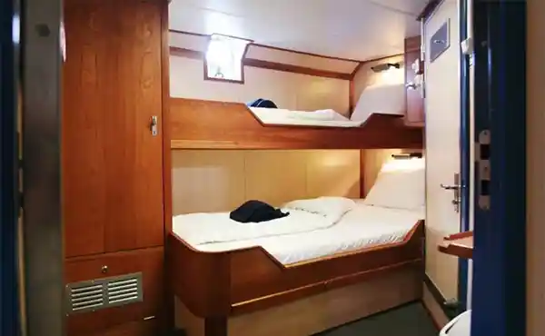 Twin porthole cabin on board Rembrandt van Rijn