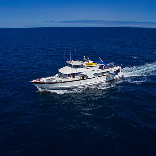 Beluga vessel in the Galapagos Islands.