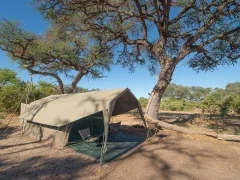 Tented accommodation in Botswana.