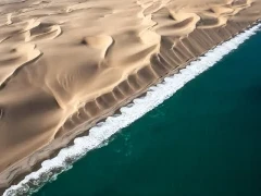 Aerial view of the iconic Skeleton Coast, Namibia.