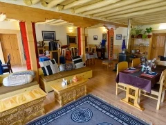 Dining room at Snow Leopard Lodge in Ulley Valley, India.