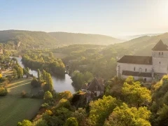 Saint-Cirq-Lapopie, in the Lot Valley, France.