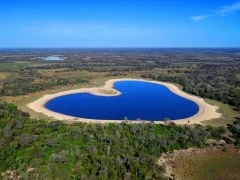 Aerial view of Heart Lake, South Pantanal, Brazil.