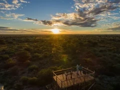 The viewing tower at Dinaka Camp, Botswana.