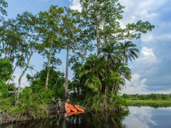 Kayaks in Odzala-Kokoua National Park, Congo.