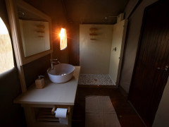 Kalahari Tented Camp bathroom in South Africa