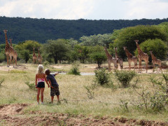 Siblings on a family safari in South Africa.
