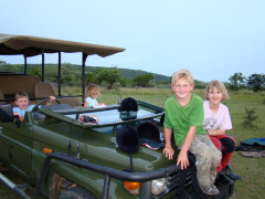 Family on safari in South Africa.