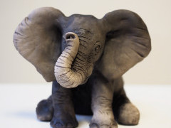 Elephant sculpture.