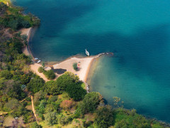 Aerial shot of Lake Malawi.