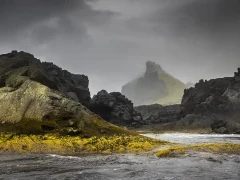 Jan Mayen coastline in Svalbard.
