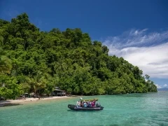 Boat in Cenderawasih Bay, Indonesia