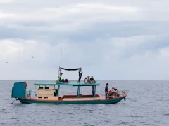 Great Cormorant boat in the Gulf of Thailand.