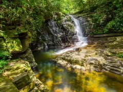 A waterfall in Bach Ma Mountain, Vietnam.