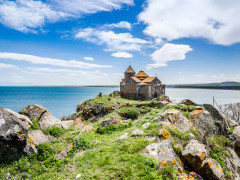 Hayravank Monastery on the coast of Lake Sevan, Armenia