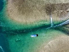 Aerial of Montgomery Reef in Australia