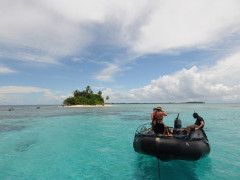 Zodiac ride in the South Pacific.