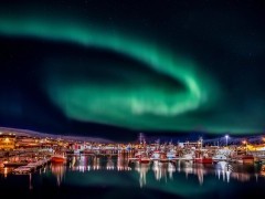 Northern Lights over Batsfjord in Norway