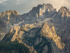 Julian Alps at sunset in Slovenia.
