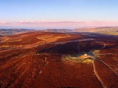 Aerial of Dunkery Beacon in Exmoor National Park, UK