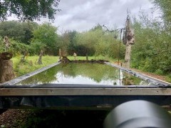 Woodland hide in Hampshire, UK.