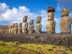 Moais of Ahu Tongariki in Easter Island, Chile