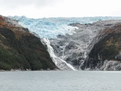 View of a glacier from the water, in Patagonia, Chile.