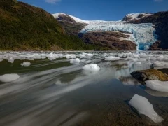 View of a glacier in Patagonia, Chile.