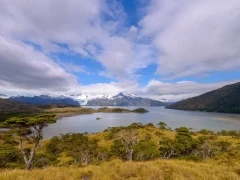 View of the stunning landscape with mountains, in Patagonia, Chile.