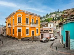 Colonial buildings in Quito Old Town, Ecuador