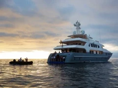 Exterior view of the Aqua mare, Galapagos.