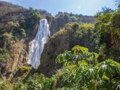 Bridal veil waterfall in Mexico