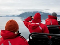 Clients on the lookout for marine life around Vancouver Island.