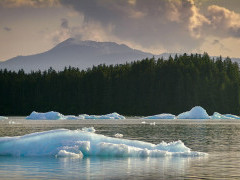 Iceberg and glacier in Alaska. 
