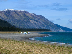 Light aircraft in Lake Clark National Park, Alaska