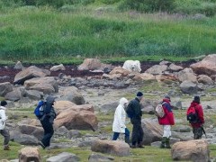 Hiking in Hudson Bay, Canada.