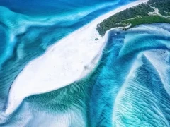 Aerial view of the Great Barrier Reef seascape, Australia