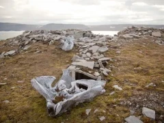 Remnants of a whale skeleton at Port Leopold, Canada.