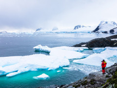 Photographer in Antarctic Peninsula