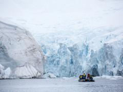 Zodiac in Antarctic Peninsula.