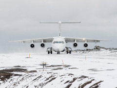 Fly-sail plane in Antarctica.