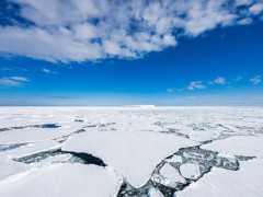 Icy landscape in Ross Sea, Antarctica