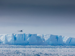 Helicopter, the Weddell Sea, Antarctica.
