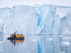 Zodiac in the Weddell Sea, Antarctica.