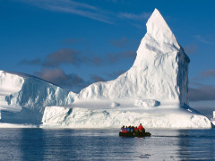 Zodiac in the Weddell Sea, Antarctica.